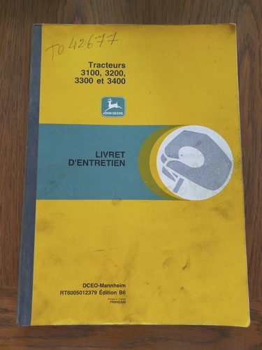 Livret entretien john deere - d'entretien,