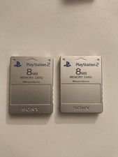 Lot de 2 x Carte Mémoire Sony Playstation 2 PS2 grise 8 MB Silver Console