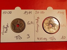 Congo Belge 2 pièces de 10 et