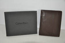 Portefeuille Calvin Klein en CUIR VÉRITABLE marron