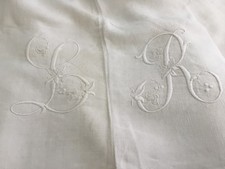 Drap ancien plat lin 260 x 185