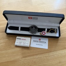 Amac Aerospace Chronograph Black Watch Swiss Made Rondo Movement - Boxed