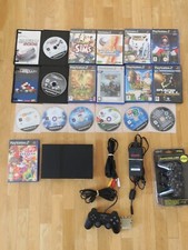 console SONY PLAYSTATION 2 / PS2  SLIM NOIRE  / BLACK  SCPH -70004   + 17 jeux