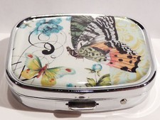 Multi-colored Butterflies Metal Box Collectibles 