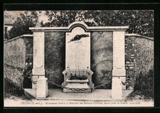 Old postcard Oulins, monument raised to the memory of children 