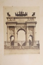 1880 albumin glued on cardboard Italy Porte du Simplon-Papier 18x24cm