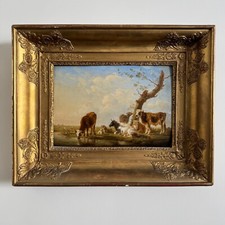 Huile sur panneau vaches