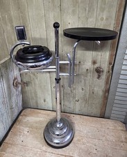 Cendrier sur pied vintage chrome et bakélite par Demeyere Belgique