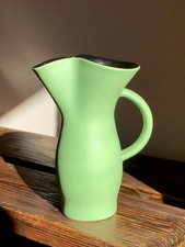 FERNAND ELCHINGER Rare Anise Green Ceramic Pitcher Era Chambost Jouve