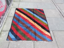 Vintage Traditionnel Main Fabriqué Oriental Bleu Red Laine Gabbe Tapis 147x117cm