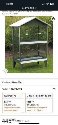Volière oiseaux sur roue - volière,