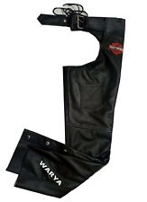 MENS HARLEY DAVIDSON CHAPS BLACK LEATHER RIDING CHAPS MOTORCYCLE LEATHER CHAPS