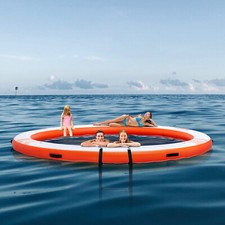 VEVOR Plate-forme quai flottant gonflable ø2,43 m avec piscine en maille ø1,52 m