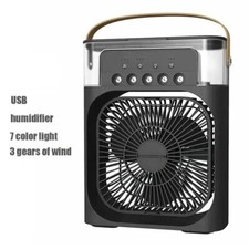 Climatiseur Portable 3 En 1 Ventilateur Electrique USB Veilleuse Led Brumisateur