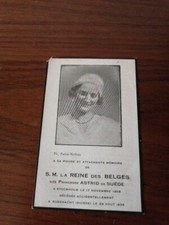 Carte Deces 1935  S M LA REINE DES BELGES  PRINCESSE ASTRID DE SUEDE 1