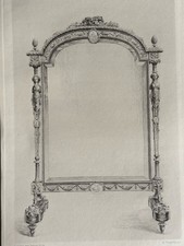 Beurdeley Gravure Eau Forte Etching Écran Style Louis XVI 16 Miroir Cadre