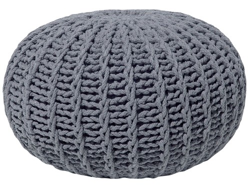 Pouf rond coton gris - rond,