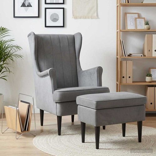 Fauteuil avec pouf - , 2