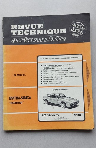 Revue technique matra simca - revue,