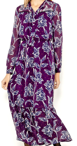 Robe longue voile maxi - , violet