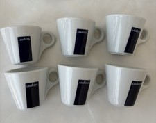 6 Lavazza Espresso Porcelain Coffee Demitasse 2" Cup Mug Blue Logo Tazze Caffe