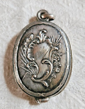 ART NOUVEAU MIROIR DE POCHE  NECESSAIRE CHATELAINE EN ARGENT A NATHALIE