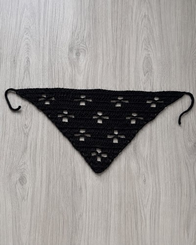 Bandana crochet noir fait - ,