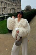 ZARA FAUX FUR JACKET ECRU LAPEL COLLAR NEW FW24/25 SIZES XS-XXL REF. 4341/773