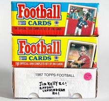 1987-1989 TOPPS NFL Football Complete Factory Sets (3) Bo Jackson & Jim Kelly RC