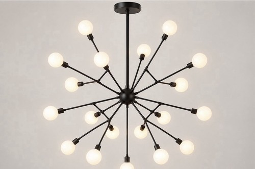 Lustre style spoutnik noir - , à