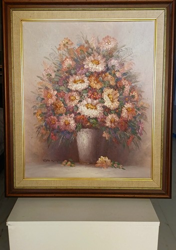 Tableau fleurs ancien - tableau,