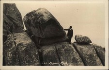 TREEN CORNWALL Logan Rock HAWKE HELSTON Antique RPPC