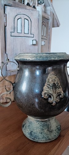 Vase grés poignées fer - poignées,