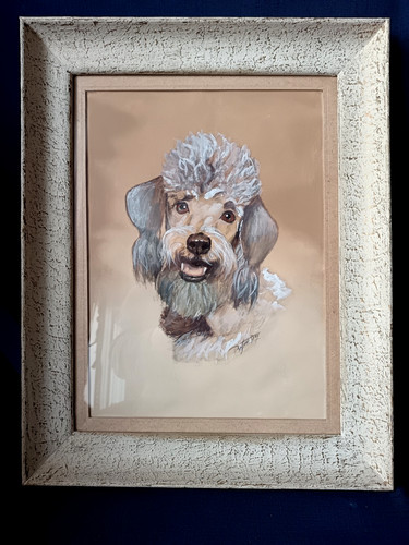 Ancien pastel portrait chien - ancien,