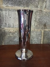 Vase vintage en métal argenté Wiskemann art deco