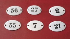lot de 6 plaques émaillées ovales anciennes numéro