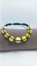 BRACELET SHAMBALLA Natural Baltic AMBER White Tiger Round Beads 7.4g