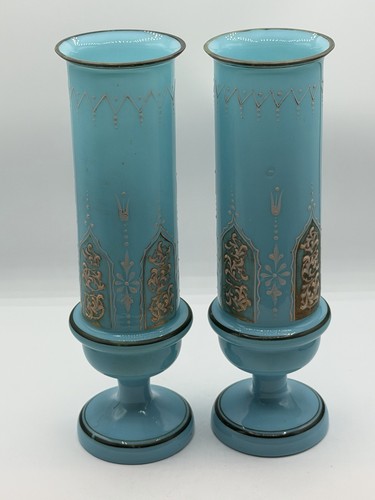 Pair antique hand painted - pair,