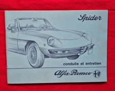 ALFA-ROMEO  Spider :  Notice conduite et entretien en Français  10-1980