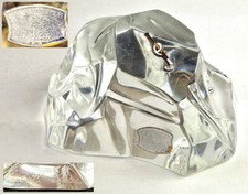 VAL ST. LAMBERT Cristal Verre Presse-Papiers "Iceberg" Signé Hockey R638