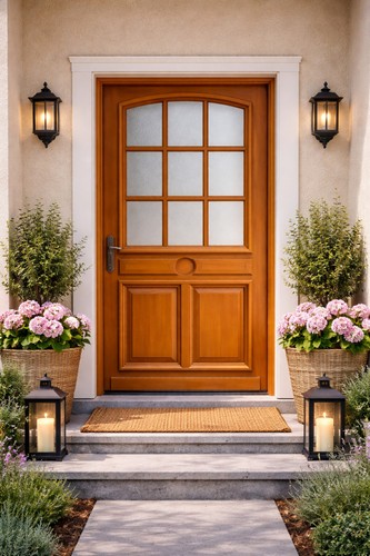 Porte entrée bois - porte, d'entrée