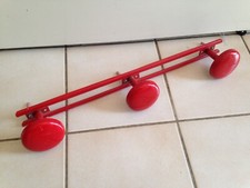Jolies Patères / porte manteaux rouge 3 têtes An 50 60 70  vintage 1