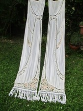 a pair of antique 1930s Renaissance (Luxury) lace cotton stamen curtains