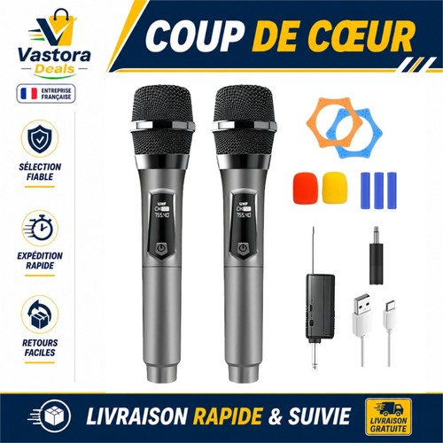 Microphone sans fil - microphone, double