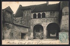 Old postcard Lavardin, interior gallery of the Renaissance House 