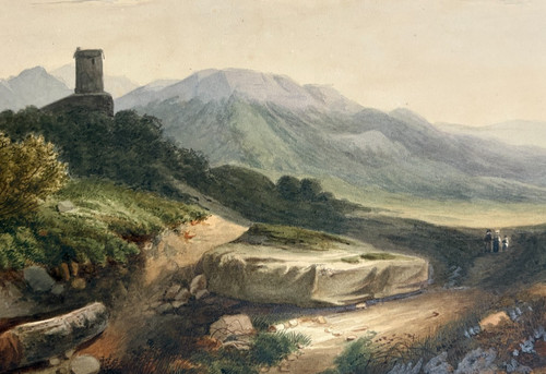 Dessin ancien paysage - dessin,