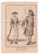 19th CENTURY ENGRAVING OF 'LES CHANTEURS DE CHANSONS' from CRIES OF LONDON