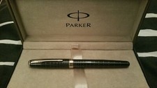 Rare Stylo Parker Sonnet Premier Plume Or 18K Fountain Pen Solid White Gold Nib