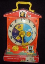 Antique FISHER PRICE Toy Kids Clock Music Box VINTAGE Music Box