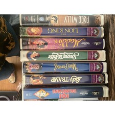 Disney VHS Lot Black Diamond Classics Lion King, Aladdin, Snow White 7 Tapes